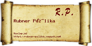 Rubner Pólika névjegykártya